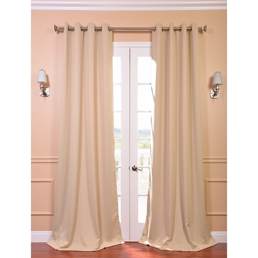 Exclusive Fabrics Biscotti Thermal Blackout 120-inch Curtain Panel Pai