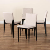 Bishop Industrial Fabric and Metal 4-Piece Dining Chair Set