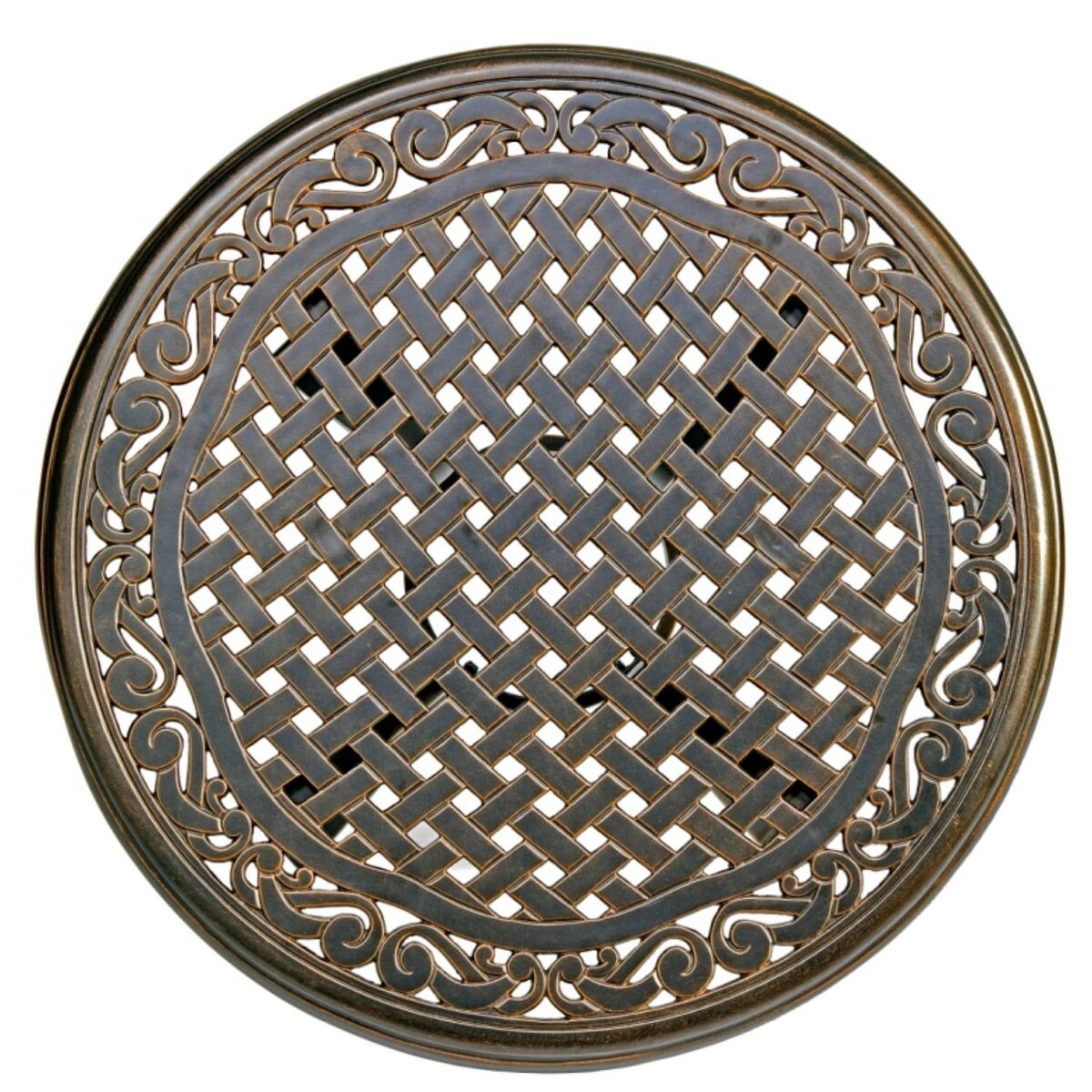Bistro Table,Square Cast Aluminum Round Outdoor Patio Dining Table - N/A