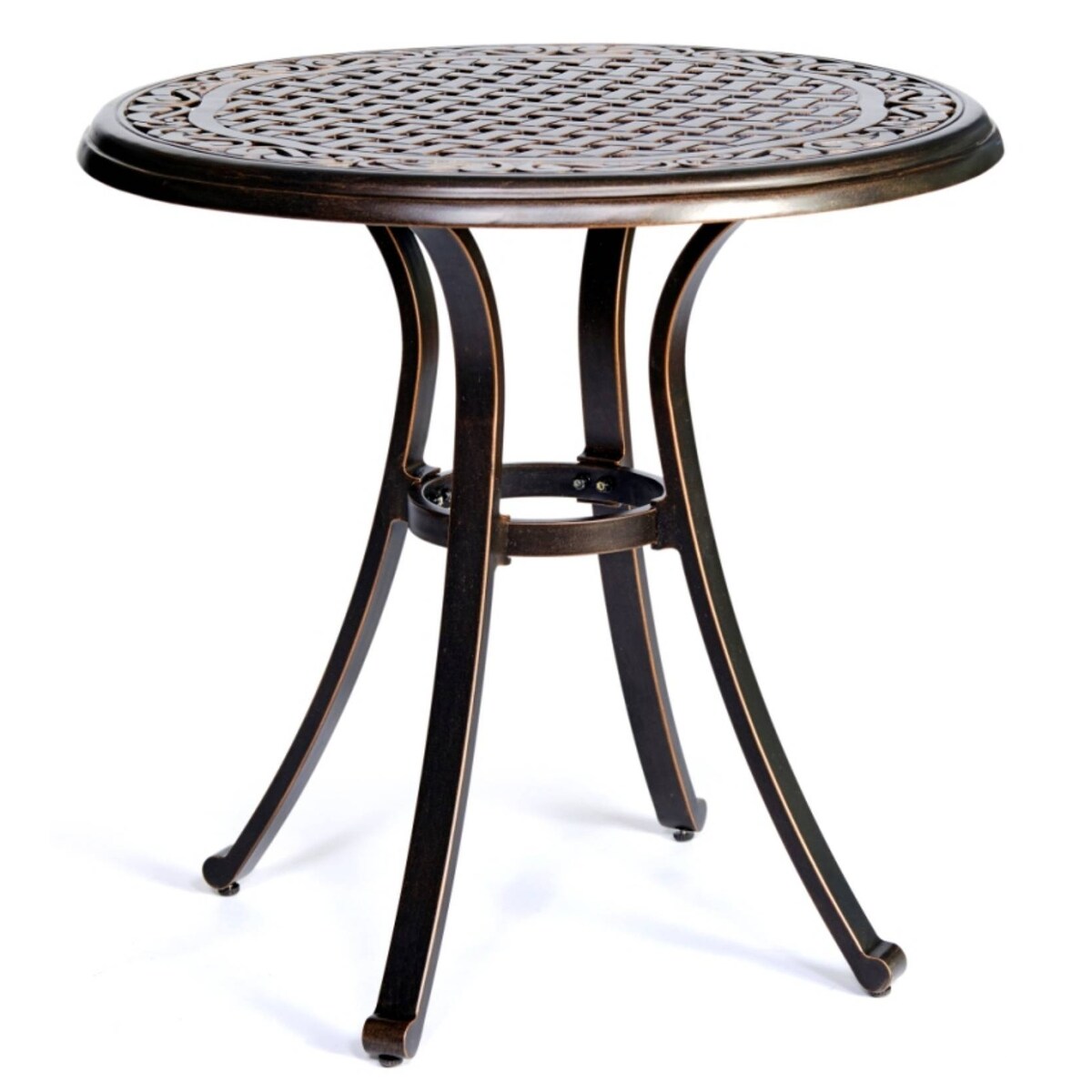 Bistro Table,Square Cast Aluminum Round Outdoor Patio Dining Table - N/A