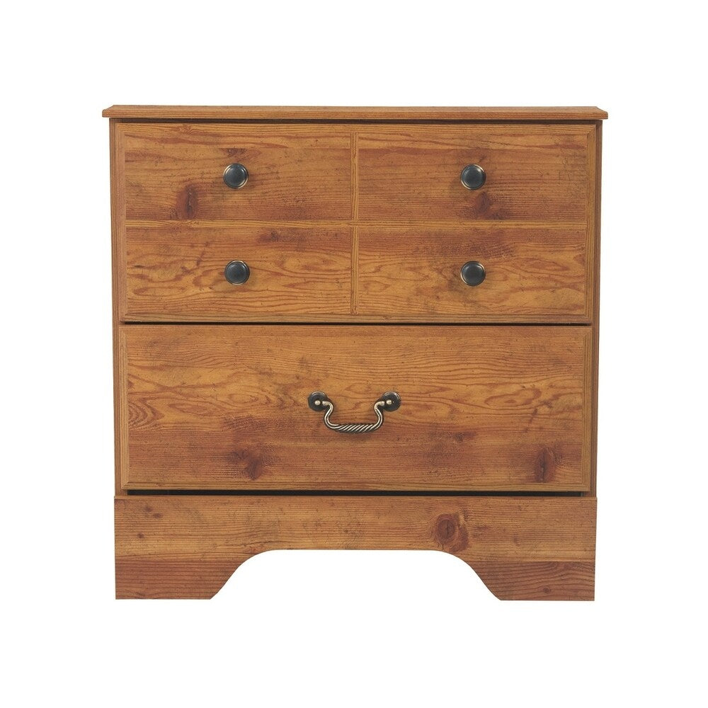 Bittersweet Night Stand - Rustic Pine 2-drawer Nightstand