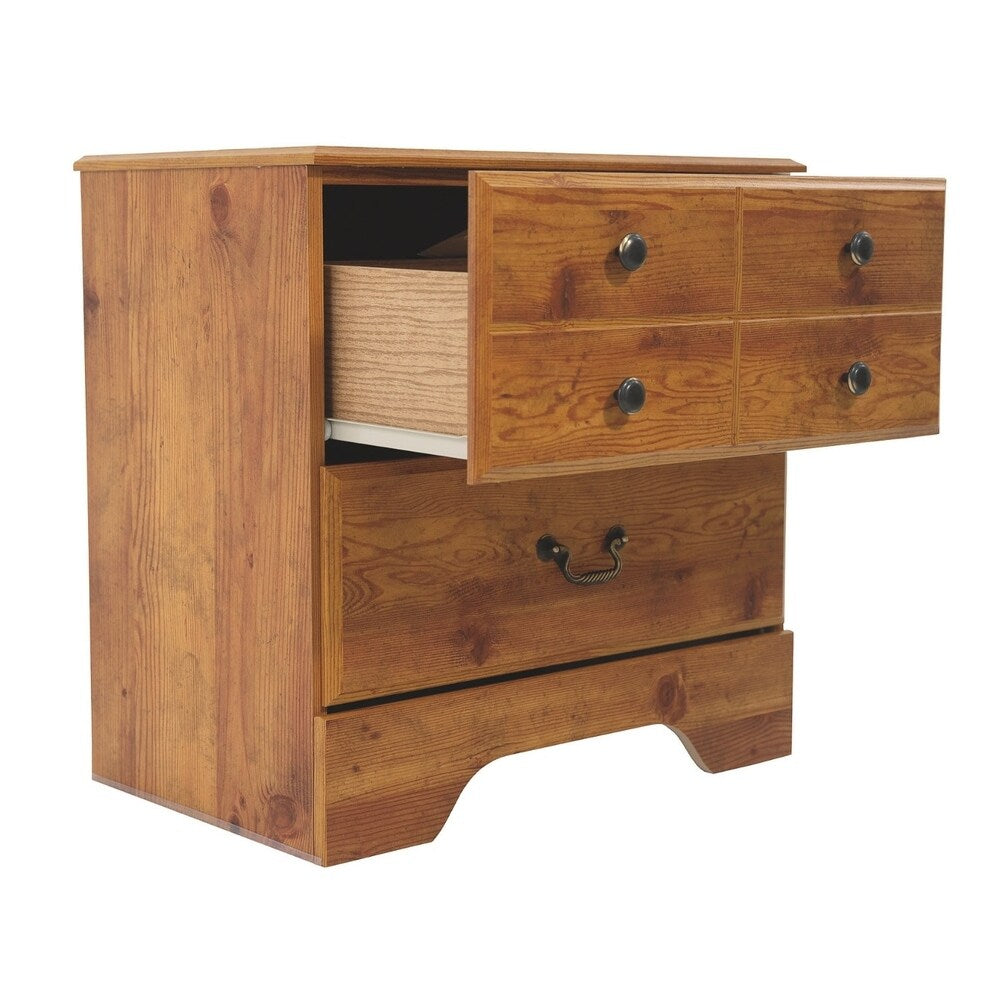 Bittersweet Night Stand - Rustic Pine 2-drawer Nightstand