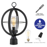 C Cattleya Black 1-light 9.75"/12" Global Cage Outdoor Post Light