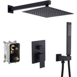 Black 10 Inches Rain Shower Head with Handheld System