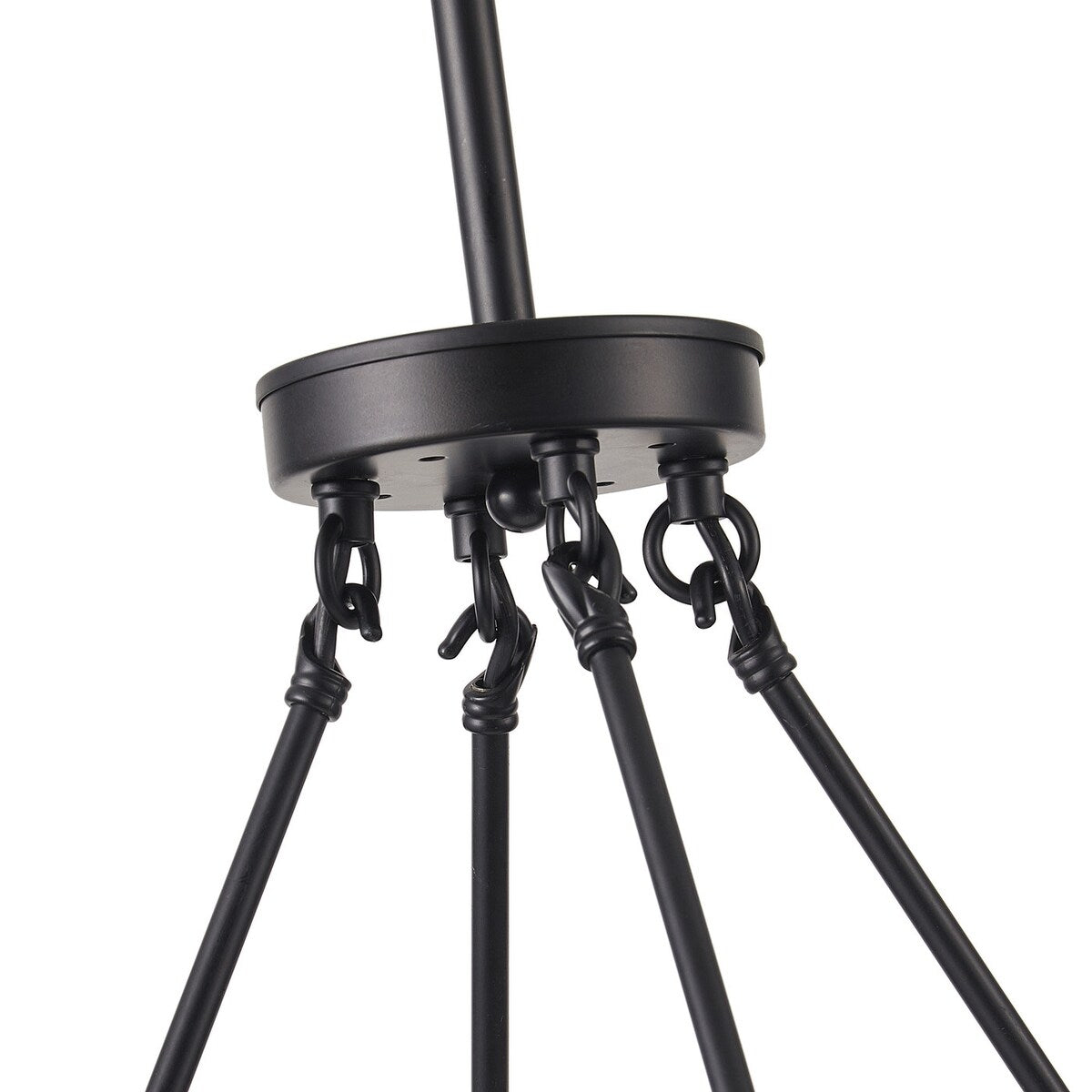 Industrial Black 12-Light Wagon Wheel Farmhouse Chandlier Fixture