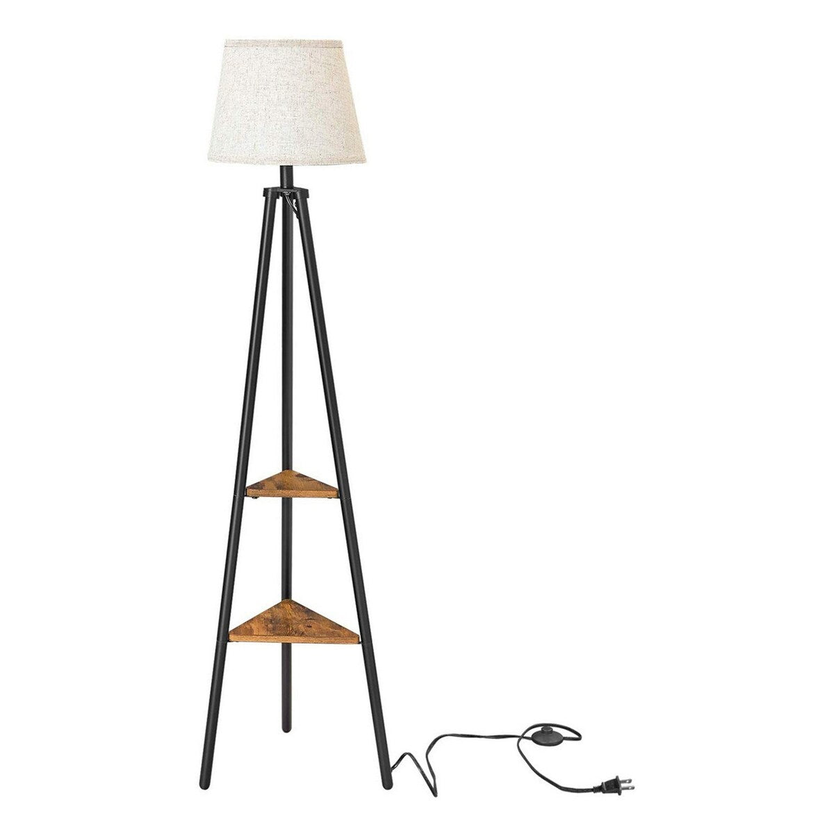 Black 3 Head Floor Lamp with Touch Switch
