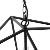 Black 4-light Iron Cage Chandelier Lantern Light Pendant
