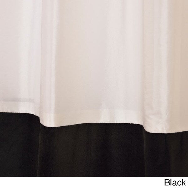Exclusive Fabrics Eggshell Taffeta and Velvet Banded Curtain Panel - 46 x 84