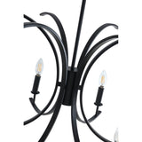 Farmhouse Black 6-Light Curved Line Candle Style Chandelier