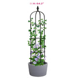 Black 6.2 FT Garden Obelisk Trellis Tall Tower Trellis Stand