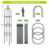 Black 6.2 FT Garden Obelisk Trellis Tall Tower Trellis Stand