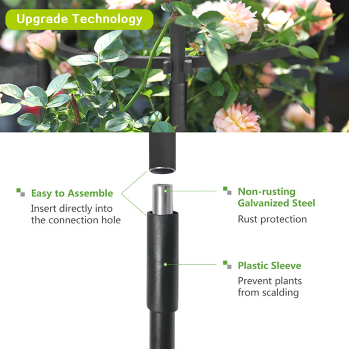 Black 6.2 FT Garden Obelisk Trellis Tall Tower Trellis Stand