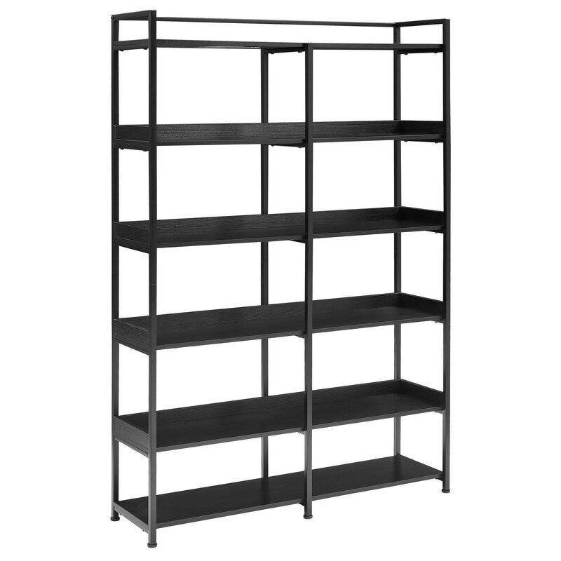 Black 70''H Tall Bookshelf 6-Tier Storage Open Shelves