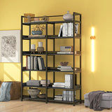 Black 70''H Tall Bookshelf 6-Tier Storage Open Shelves