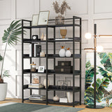 Black 70''H Tall Bookshelf 6-Tier Storage Open Shelves