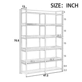 Black 70''H Tall Bookshelf 6-Tier Storage Open Shelves