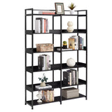Black 70''H Tall Bookshelf 6-Tier Storage Open Shelves