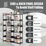 Black 70''H Tall Bookshelf 6-Tier Storage Open Shelves