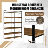 Black 70''H Tall Bookshelf 6-Tier Storage Open Shelves