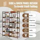 Black 70''H Tall Bookshelf 6-Tier Storage Open Shelves