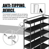 Black 70''H Tall Bookshelf 6-Tier Storage Open Shelves