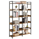 Black 70''H Tall Bookshelf 6-Tier Storage Open Shelves
