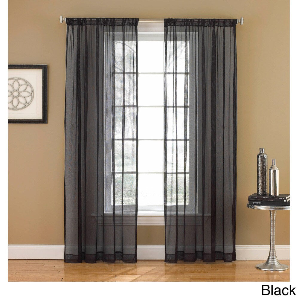 Links Sheer Mesh 84-inch Rod Pocket Curtain Panel - 84