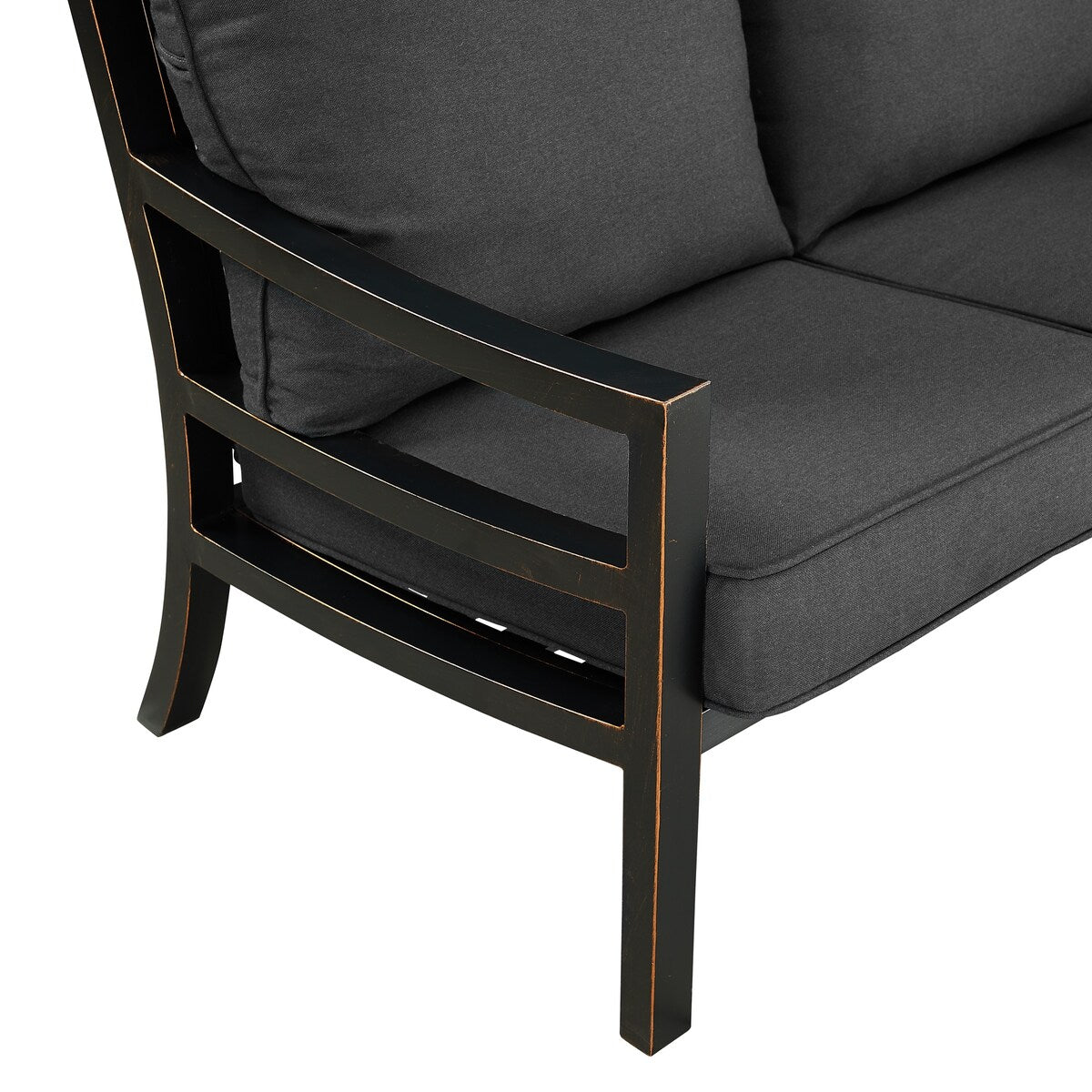 Black Aluminum Deep Seating Deep Seating Loveseat with Cushions