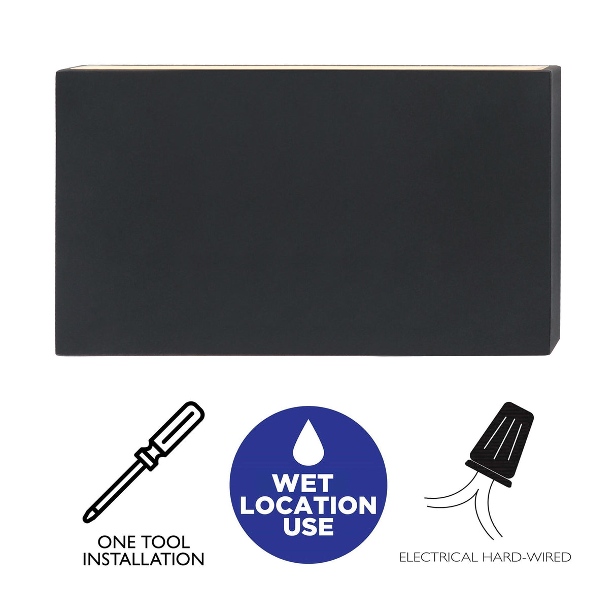 2-Light Matte Black Aluminum Integrated LED Outdoor/Indoor Wall Light
