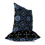 Black And Blue Batik Bliss Indoor/Outdoor Throw Pillow Zipper