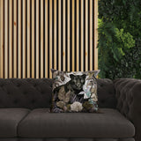 Black And Olive Panther Tropic Twilight Indoor/Outdoor Throw Pillow Zipper