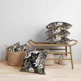 Black And Olive Panther Tropic Twilight Indoor/Outdoor Throw Pillow Zipper
