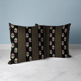 Black And Pink Anemone Artistry Faux Suede Throw Pillow Zipper