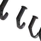 Black Cast Iron Raiway Spike Wall Mount Hook Set (Set of 6)