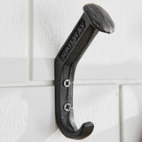 Black Cast Iron Raiway Spike Wall Mount Hook Set (Set of 6)