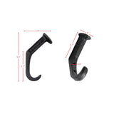 Black Cast Iron Raiway Spike Wall Mount Hook Set (Set of 6)