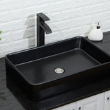 Black Ceramic Handmade Rectangular Vessel Bathroom Sink