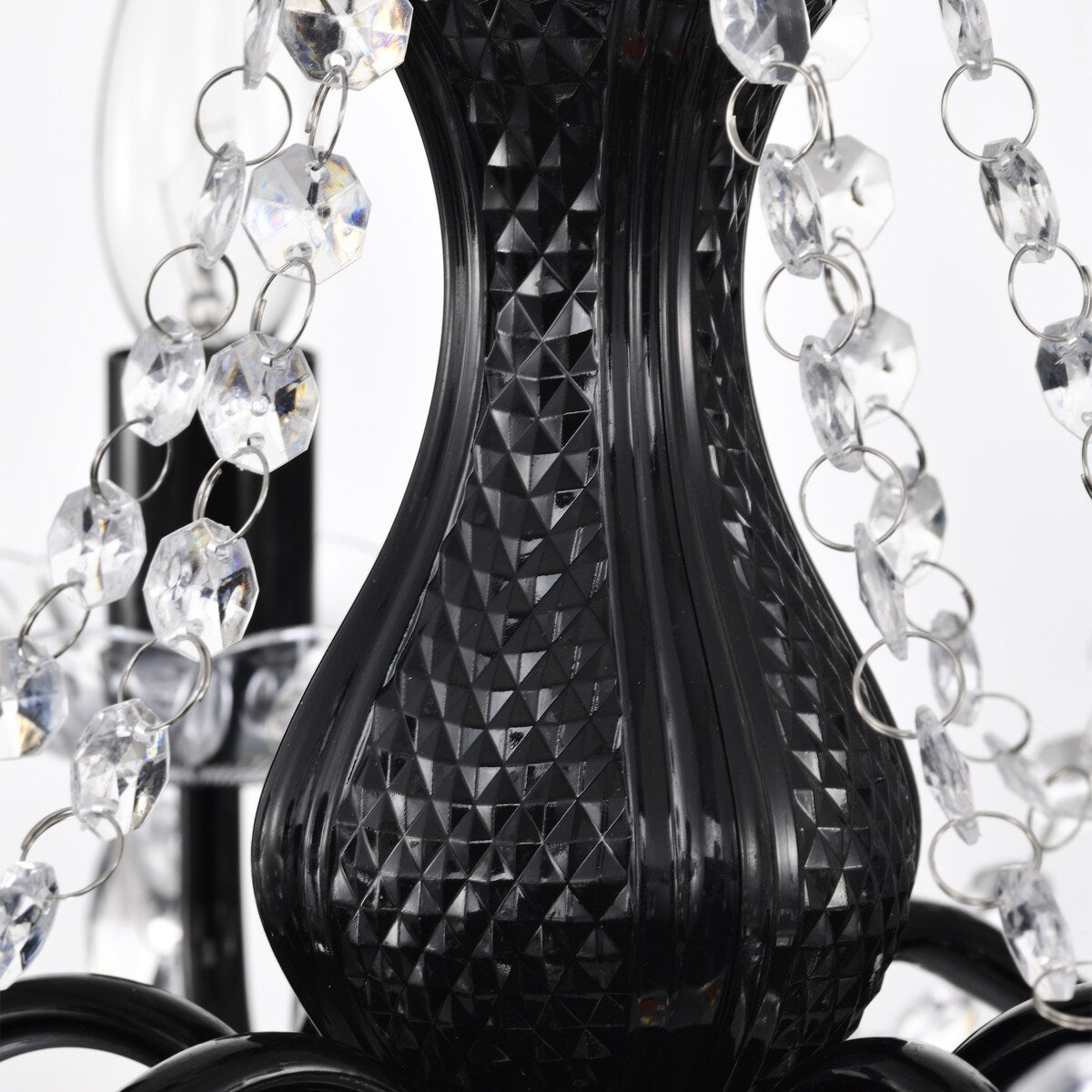 Black Chandelier with Clear Crystals 6-Light Crystal Chandeliers