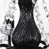 Black Chandelier with Clear Crystals 6-Light Crystal Chandeliers