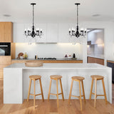 Black Chandelier with Clear Crystals 6-Light Crystal Chandeliers