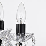 Black Chandelier with Clear Crystals 6-Light Crystal Chandeliers