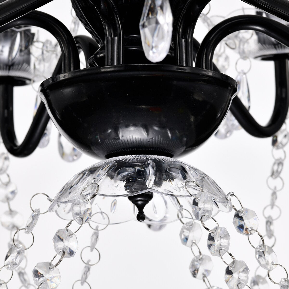 Black Chandelier with Clear Crystals 6-Light Crystal Chandeliers