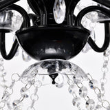 Black Chandelier with Clear Crystals 6-Light Crystal Chandeliers