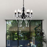 Black Chandelier with Clear Crystals 6-Light Crystal Chandeliers