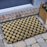 Black Check Pattern Extra thick Decorative Coir Mat (1'6 x 2'6)