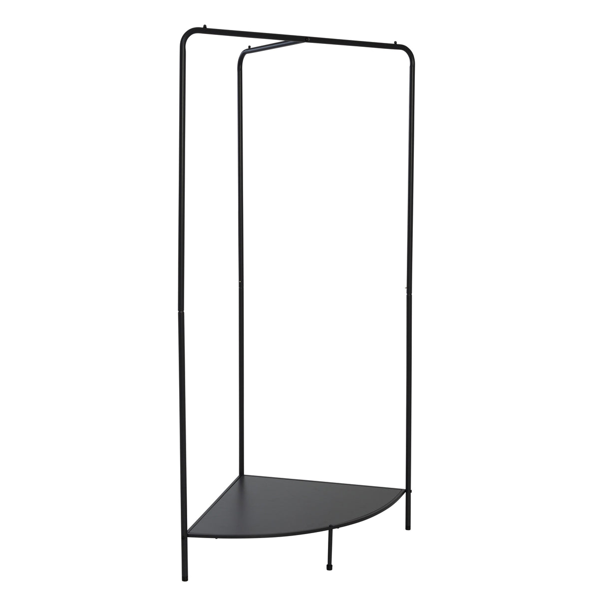 Honey-Can-Do Black/Dark Gray Corner Clothing Rack with Shoe Shelf