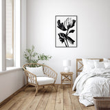 Black Flower by Treechild Framed Canvas Wall Art Print - Sylvie Black