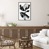 Black Flower by Treechild Framed Canvas Wall Art Print - Sylvie Black