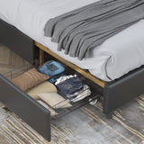 Black Full-size Metal Bed with Steamed Bread Shaped Backrest