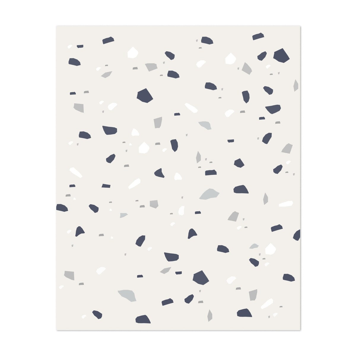Black Gray White Terrazzo 1 Collage Abstract Boho Art Print/Poster